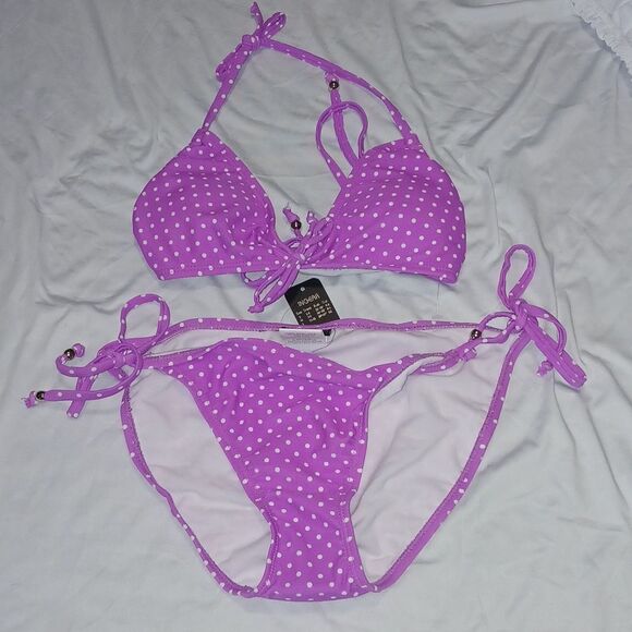 Ingear purple white polka dot bikini  Sz M NWT - Picture 1 of 9
